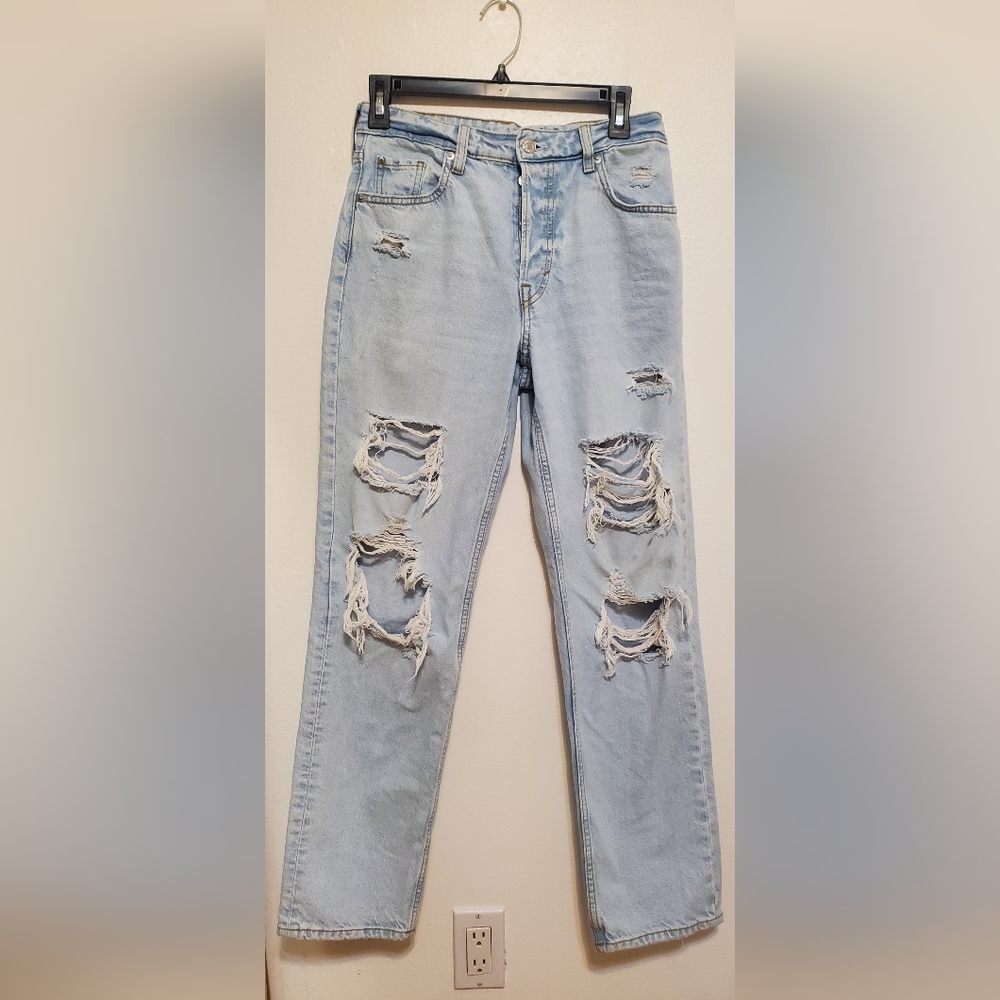 H&M denim ripped blue jeans